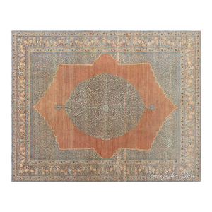 Antique Persian Tabriz Handmade Wool Rug