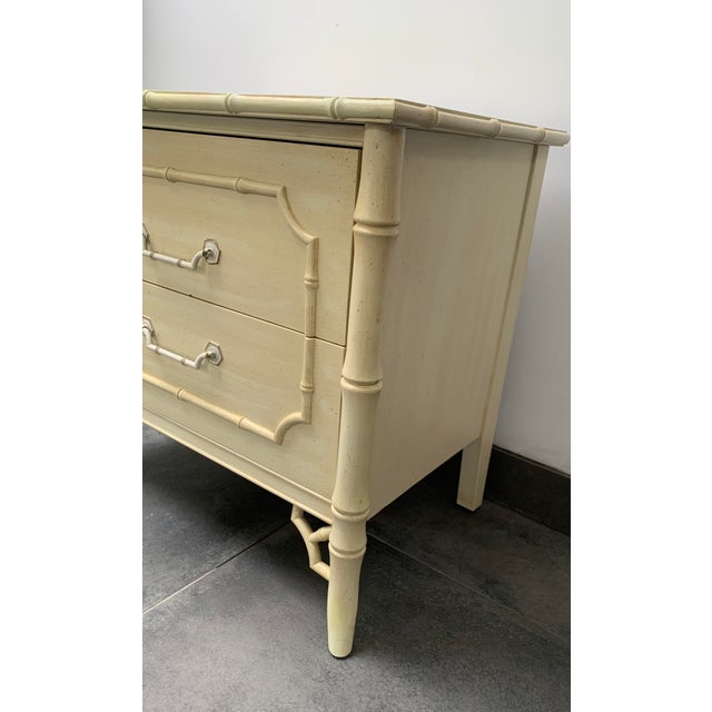 Faux Bamboo Nightstand With Fretwork by Dixie For Sale In Phoenix - Image 6 of 8