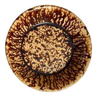 Antique Rockingham Bennington Brown Spongeware Bowl For Sale