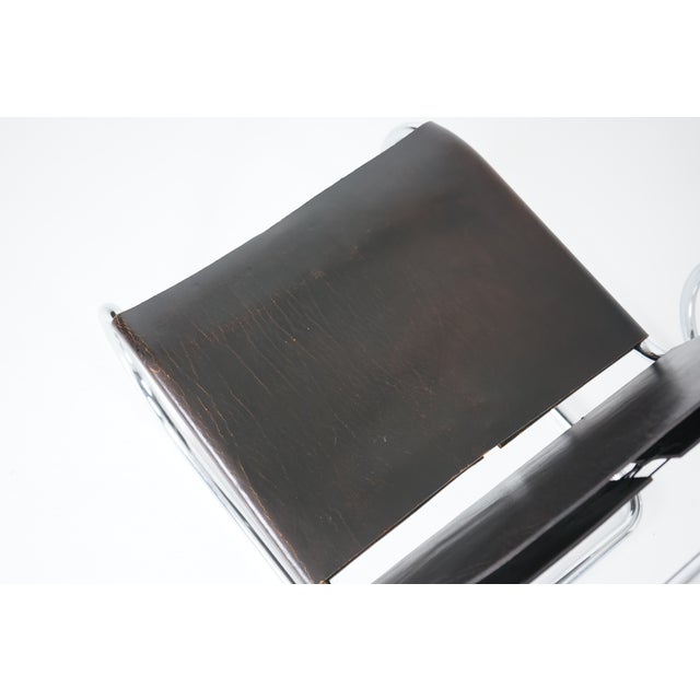 MR30 Tubular Steel Armchair with Black Leather by Ludwig Mies Van Der Rohe for Knoll, 1960s, Set of 2 For Sale - Image 9 of 18