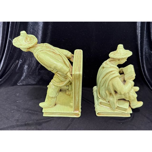 Asian Figurine Bookends From Italy For Sale - Image 10 of 11