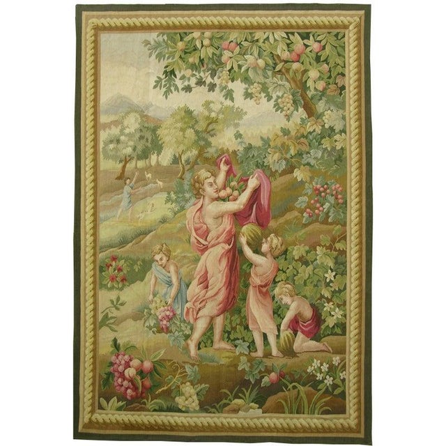 Vintage Tapesrty Depicting Family Mid Harvest For Sale In Los Angeles - Image 6 of 9
