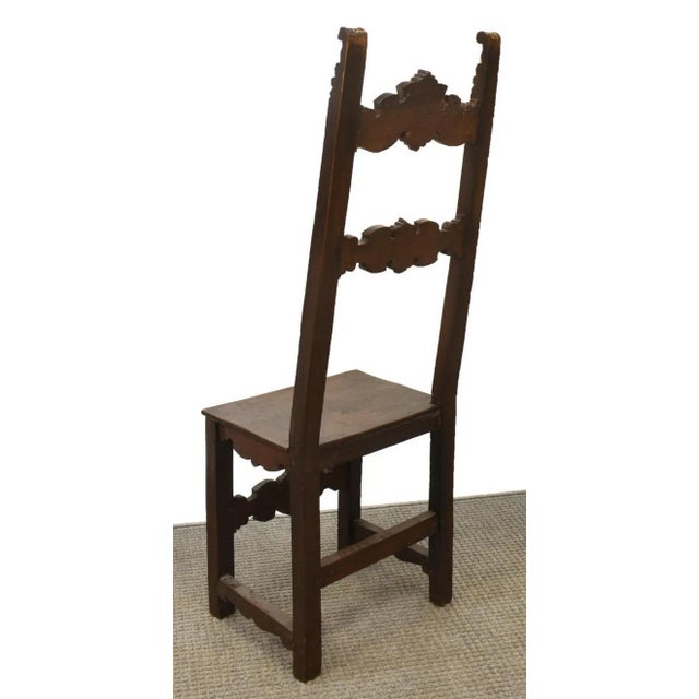 Spanish Rustic 19th Century Spanish Gilt Carved High Back Chair For Sale - Image 3 of 10