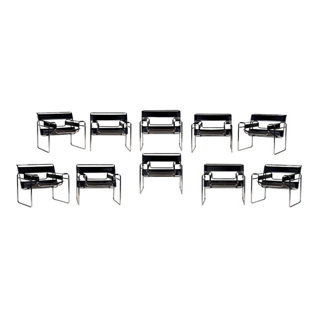 Late 20th Century Pair of Wassily Chairs After Marcel Breuer for Euro Style, Italy – Chrome & Black Leather Bauhaus Modern For Sale In Los Angeles - Image 6 of 15