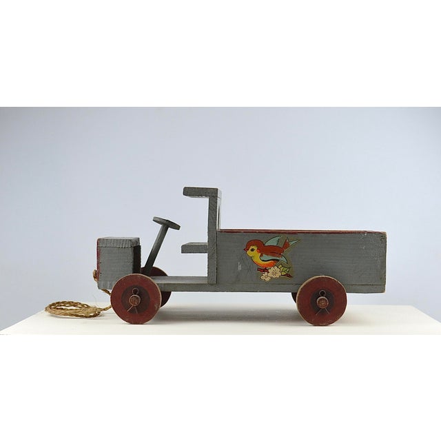 Gray French Folk Art Handmade Wooden Toy Car, Late 1930s For Sale - Image 8 of 14