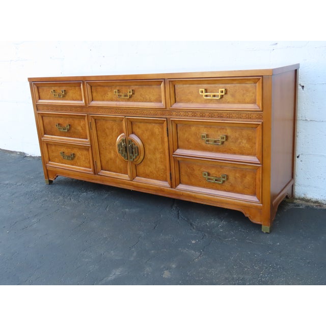 Hollywood Regency Henry Link Mandarin Hollywood Regency Long Dresser Sideboard Media Cabinet 6407 For Sale - Image 3 of 16