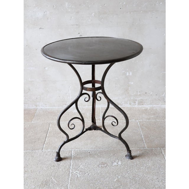 French Antique Arras Bistro Table in Wrought Iron with Horseshoe Feet, 1890s For Sale - Image 9 of 12