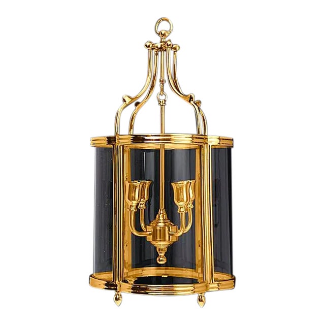 Quatrefoil Lantern in Gold Finish For Sale