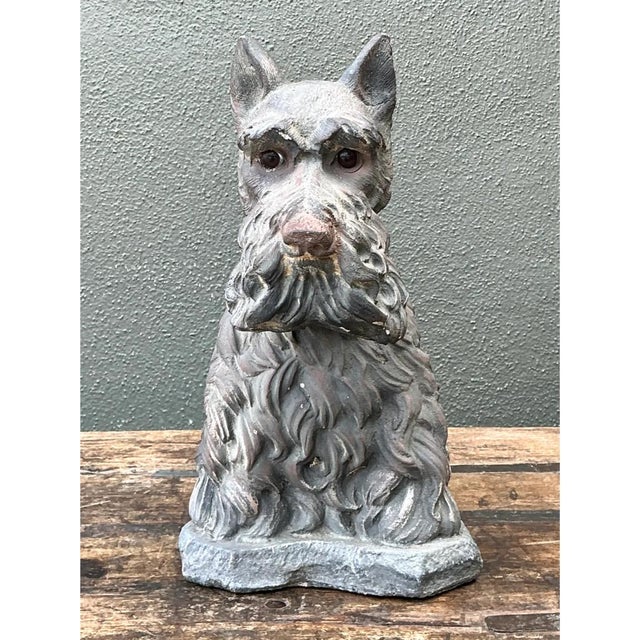 Vintage Cast Cement Scottish Terrier For Sale - Image 4 of 13