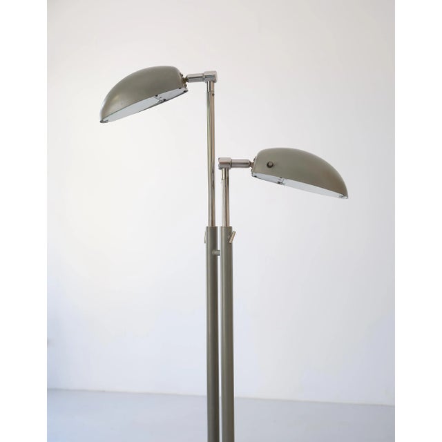 Italian Industrial Doctor's Floor Lamp in Metal and Glass, 1970s For Sale - Image 6 of 9