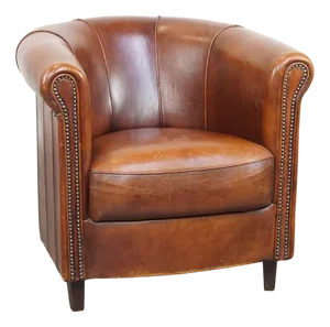 Cognac-Colored Sheep Leather Club Chair