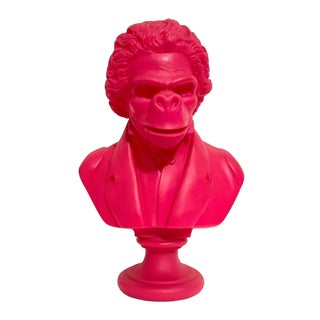 SSUR, Rare Pink Apethoven Vinyl Adult Toy Ape Sculpture Bust SSUR Beethoven Medicom For Sale