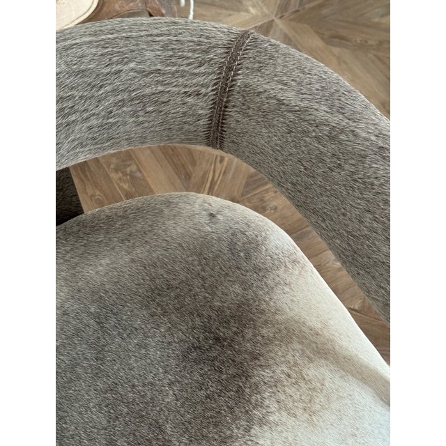 Interlude Home Darcy Hide Chair Nickel For Sale - Image 4 of 5