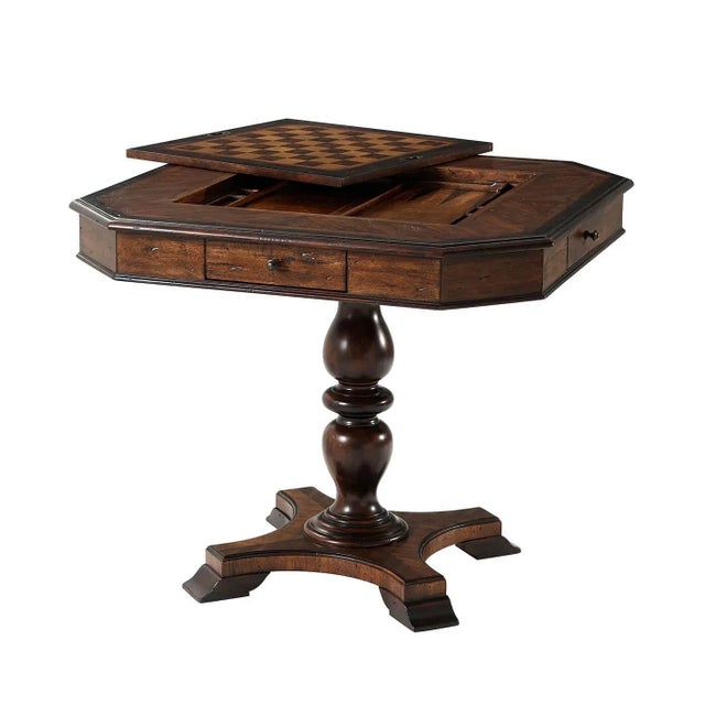 Rustic Dark Rustic Game Table For Sale - Image 3 of 10