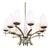 Mid-Century Modern Brass and Opaline Glass Chandelier, France, 1950s For Sale