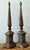 Vintage Boho Patinated Metal Obelisks - A Pair For Sale - Image 10 of 12
