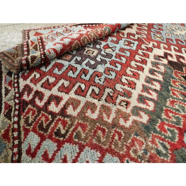 Textile Galerie Shabab Collection Early 20th Century Caucasian Kazak Throw Rug For Sale - Image 7 of 7