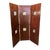 Vintage Art Deco Style Mahogany Etched Glass Three Panel Room Divider Screen For Sale