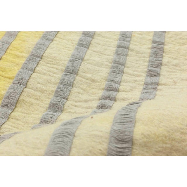Contemporary striped double sided grey and yellow rug by Doris Leslie Blau. Size: 7'10" × 10'7" (239 × 323 cm). This...