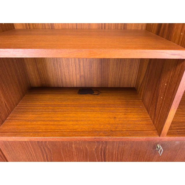 Brown MCM Danish Modern Teak Bookcase Wall Unit by Erik Brouer for Brouer Mobelfabrik For Sale - Image 8 of 12