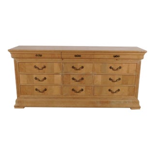 Vintage Henredon Charles X Biedermeier Empire 12 Drawer Chest Dresser Lowboy For Sale