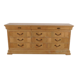 Vintage Henredon Charles X Biedermeier Empire 12 Drawer Chest Dresser Lowboy