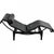 Le Corbusier LC4 chaise lounge upholstered in black leather and with a black frame. The chair is from the 2000s and...