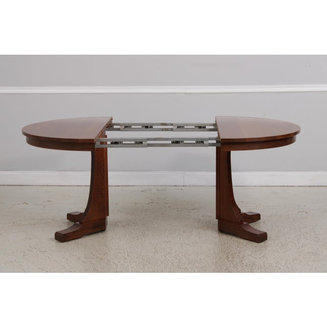 Stickley Mission Oak Round Pedestal Dining Table For Sale - Image 9 of 18