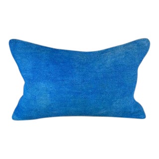 16 x 24 Hemp Pillow Turkish Cushion Natural Blue Pillow Cushion Cover For Sale