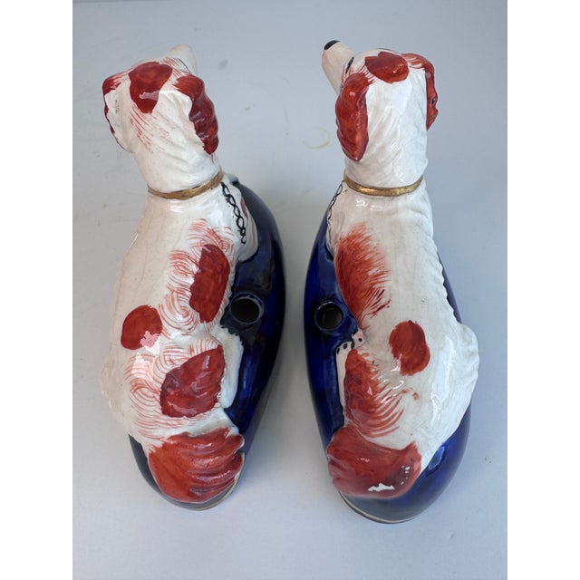 Staffordshire Late 19th Century Staffordshire Dogs Pen Holder, a Pair For Sale - Image 4 of 10