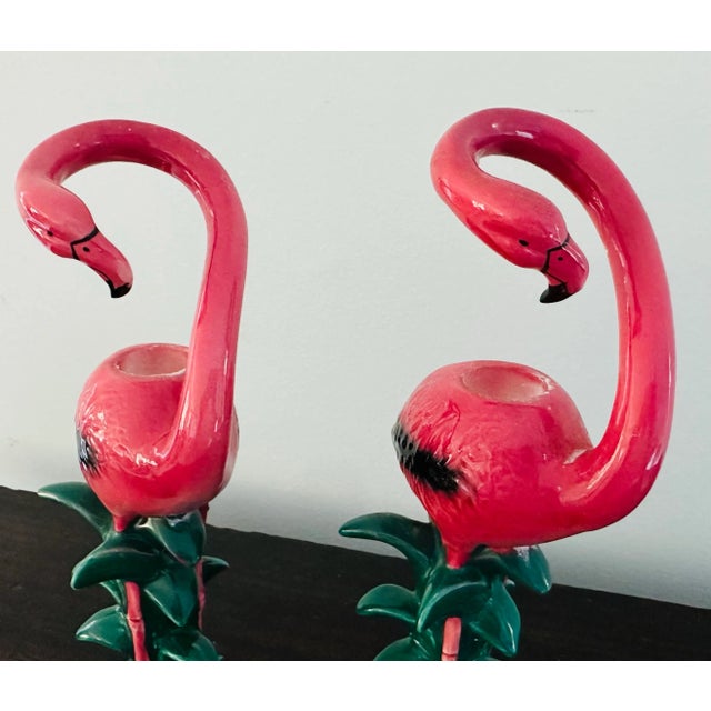 Pink Pink Flamingo Candlestick Holders For Sale - Image 8 of 10