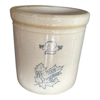 Antique Western 2 Gallon Stoneware Crock For Sale