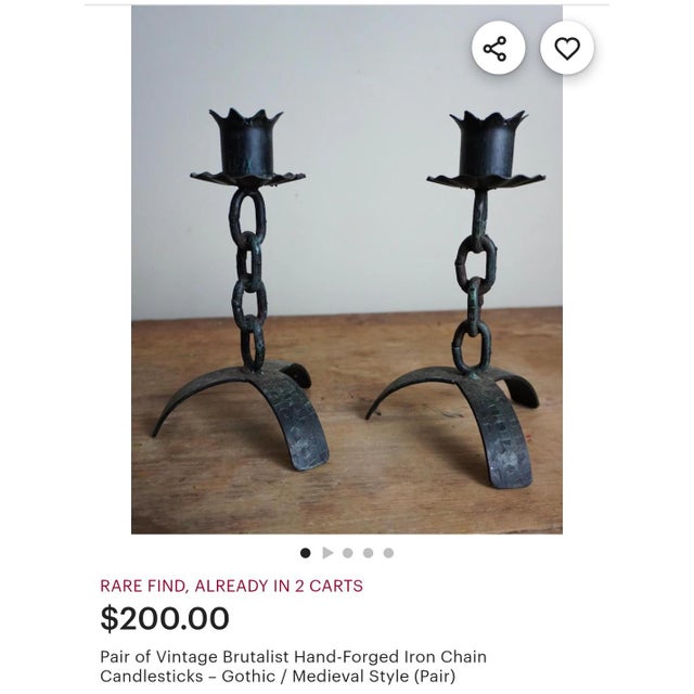 Metal Vintage Brutalist Chain Link Candle Holder For Sale - Image 7 of 7