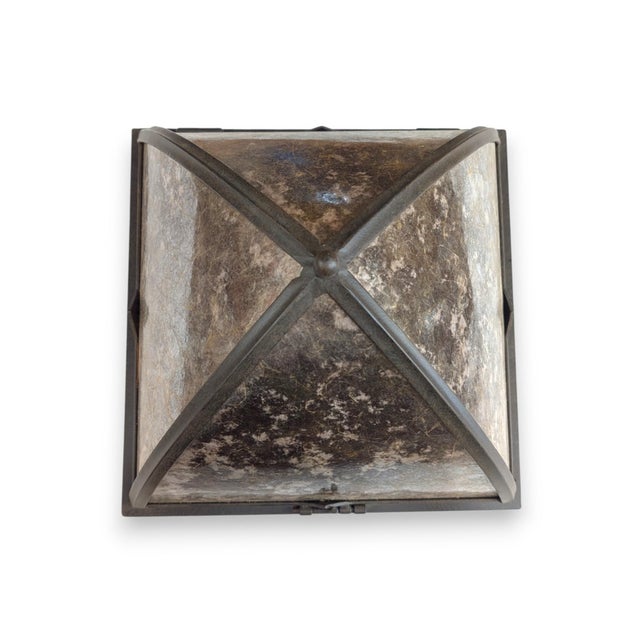 Steven Handelman Studios Iron & Mica Flush Mount For Sale - Image 4 of 8
