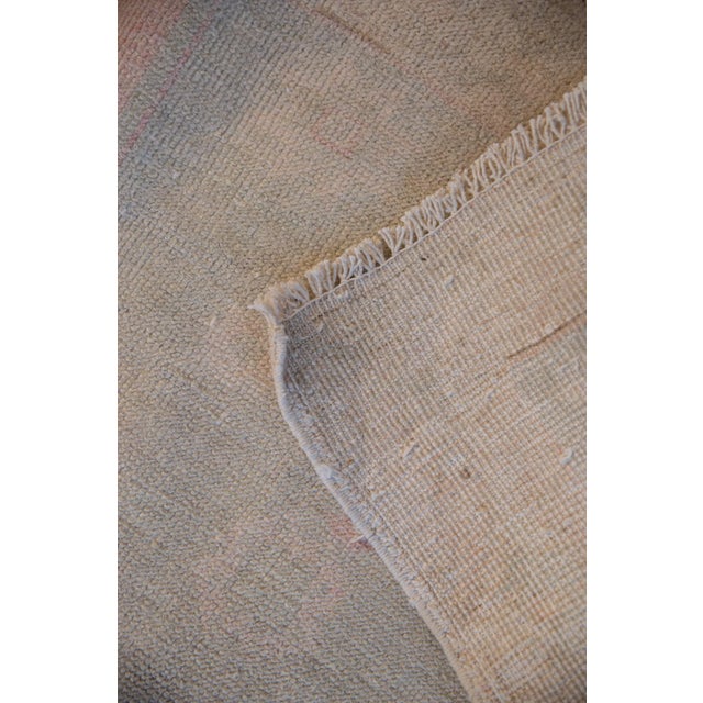 Pink Vintage Distressed Oushak Rug Runner - 4'3" X 7'9" For Sale - Image 8 of 9