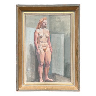 Nude Etude, 1950s, Oil Painting on Panel, Framed For Sale