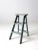 This vintage wooden step ladder features a compact two-rung form with beautifully aged sky-blue paint and a naturally...