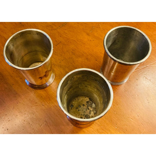 1970s Silver Plate Drinks Cups- Set of 3 For Sale In Dallas - Image 6 of 11