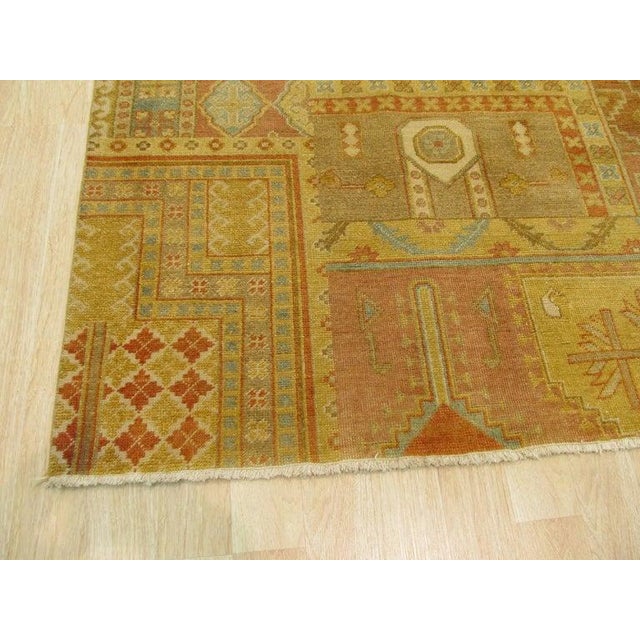 Contemporary 9x12 Multicolor Hand-Knotted Wool Patchwork Mosaic Traditional Carpet Rug For Sale - Image 3 of 3