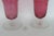 Pink Flash Optic Glass Footed Vases Pair of 2 Mid Century Modern Style 5078b For Sale - Image 9 of 13