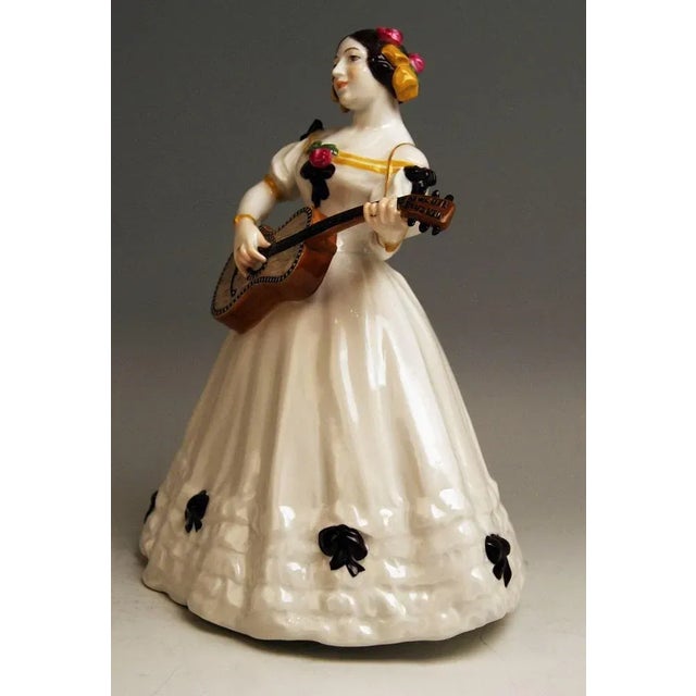 Meissen rarest figurine: female lute player (= kate hyan) measures / dimensions: height: 10.23 inches width: 8.26 inches...