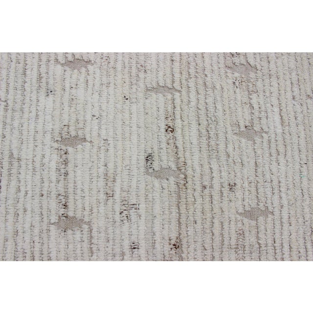 Modern Moroccan Style Tribal Rug in Subtle Ivory and Sand Tones 10'3 X 14'3 For Sale - Image 11 of 14