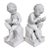 Pair Antique French White Bisque Porcelain Putti Baby Cherubs Sculpture Figures For Sale
