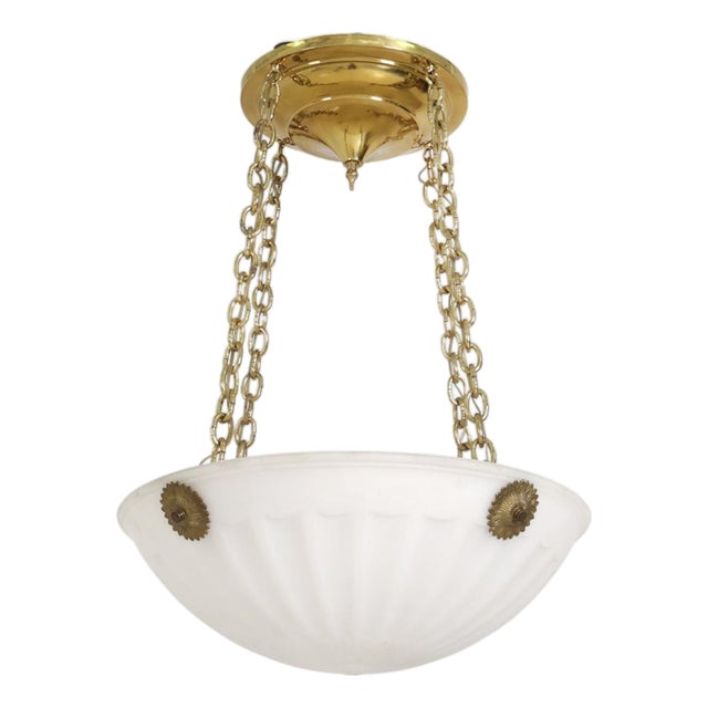 20th Century Art Nouveau Moonstone Plafonnier Pendant Light For Sale
