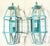 Turquoise Exquisite Pair of Vintage Solid Brass Hexagonal Wall Lanterns For Sale - Image 8 of 17