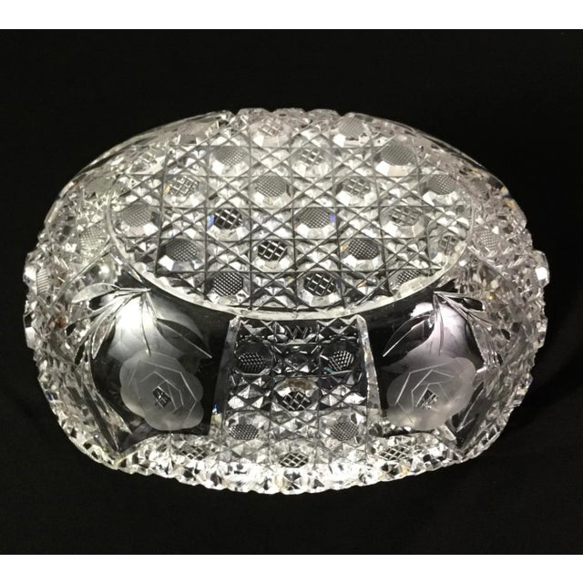 American Vintage American Brilliant Period Cut Glass Fruit Bowl For Sale - Image 3 of 6