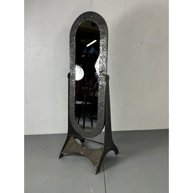 Vintage Metal Floor-Standing Dressing Mirror, 1980s For Sale - Image 6 of 6
