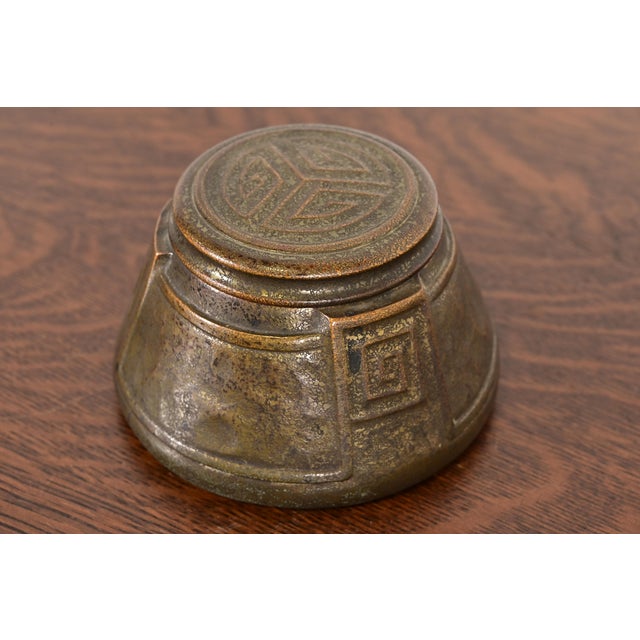 Tiffany Studios New York Greek Key Bronze Inkwell For Sale - Image 15 of 15