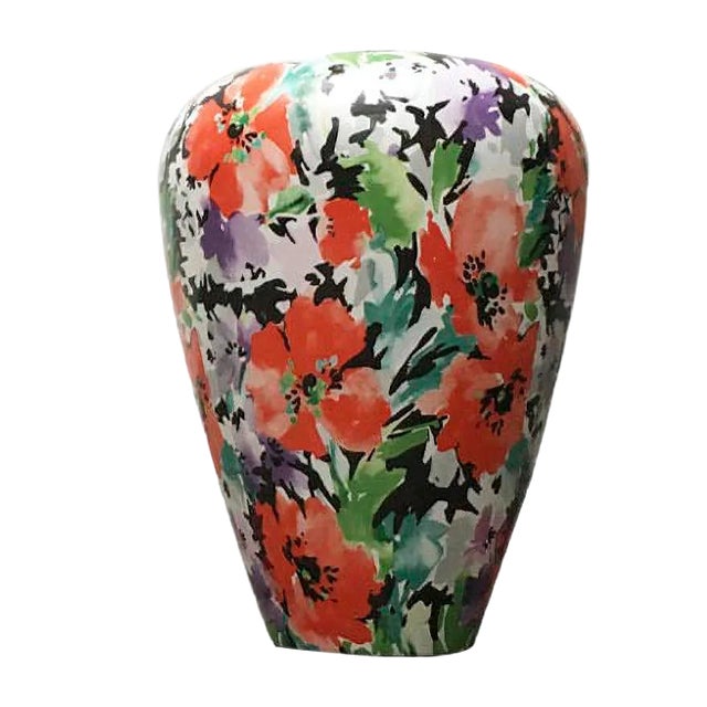 Large Vintage Postmodern German Floral Floor Vase from Steuler For Sale