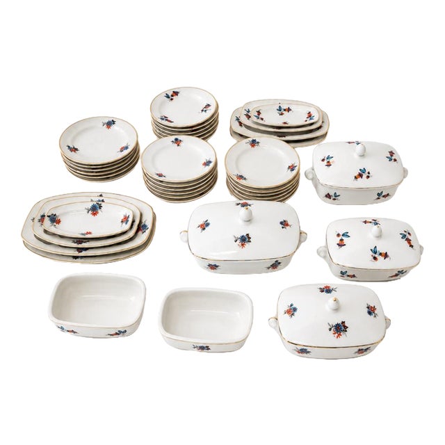 Porcelain Miniature Dinner Service from Vista Alegre, Set of 36 For Sale